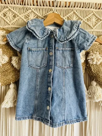 Robe en jean col Claudine 12/18 mois ZARA