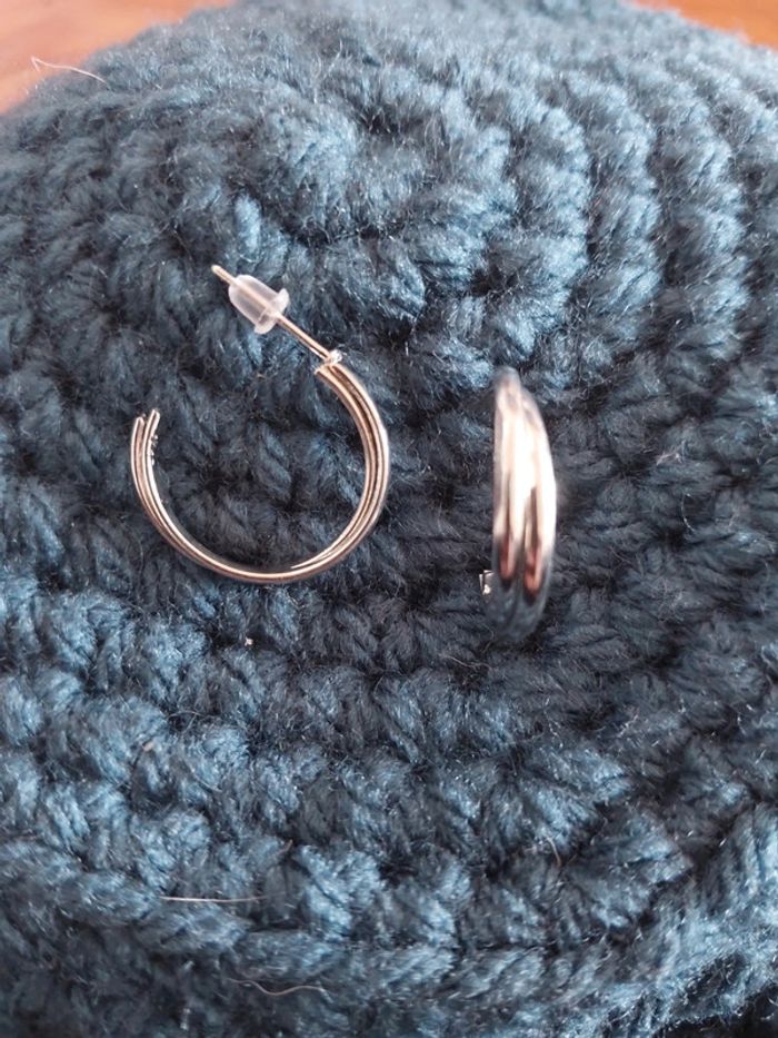 Boucles d'oreilles argentées