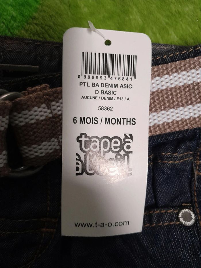 Jeans neuf tape à l 😉 👦 6 mois - photo numéro 3