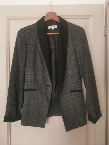 Blazer à carreaux gris  - Grain de malice