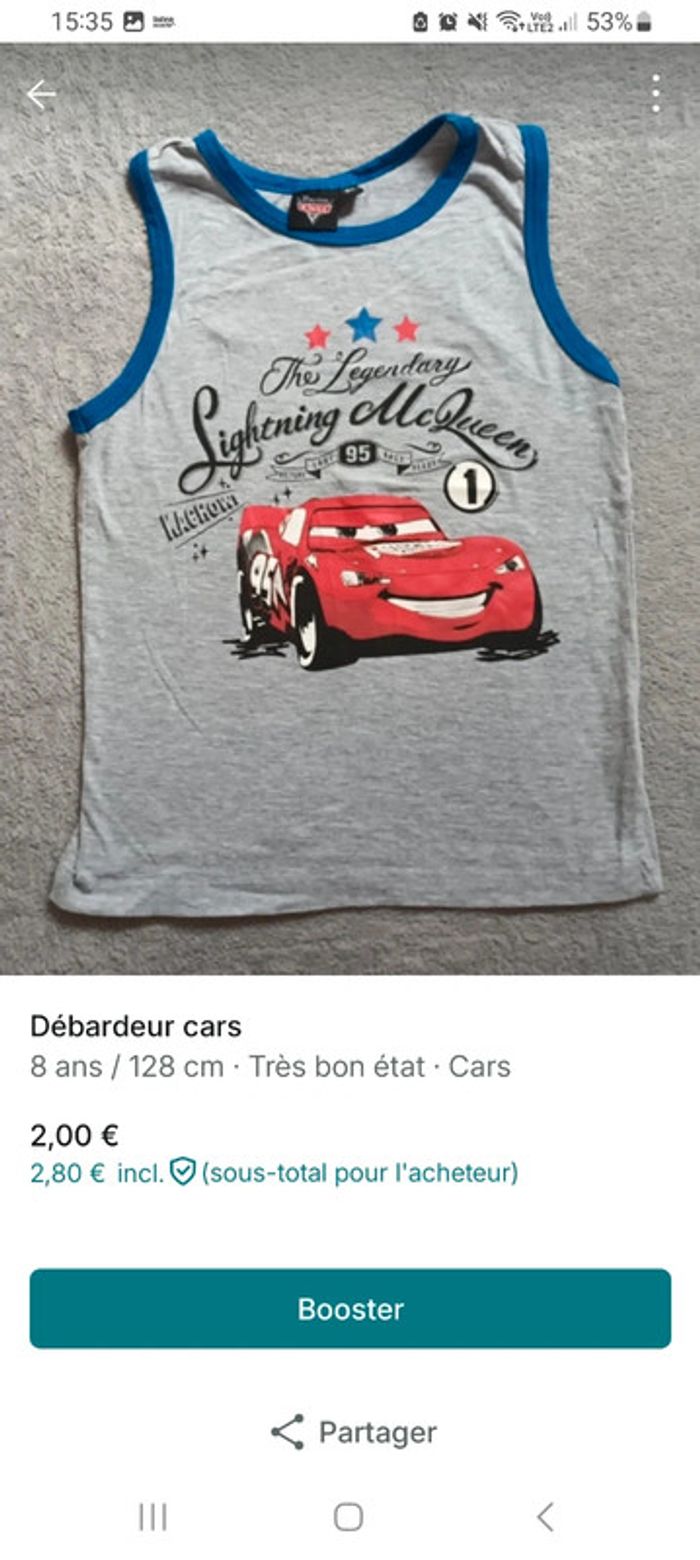 Débardeur cars - photo numéro 2
