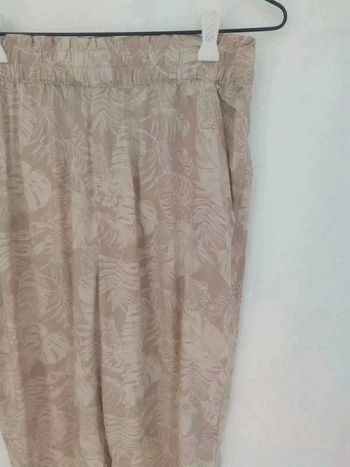 Pantalon beige motif tropical léger d'été H&M Taille 38 Neuf