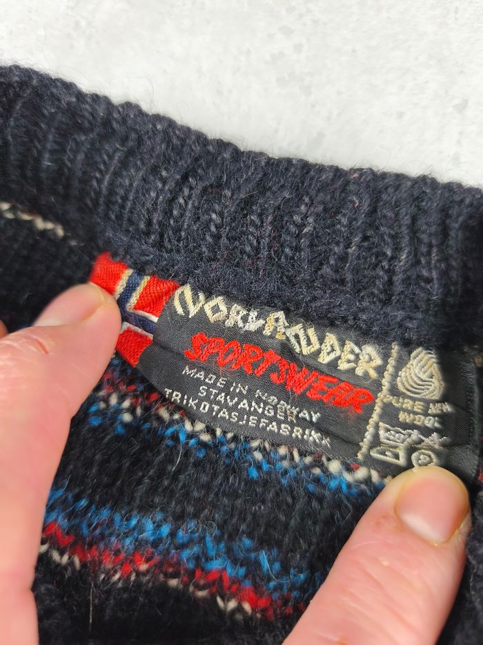 Cardigan Norlaender Sportswear Laine Made in Norway Vintage 80 90 Ethnique taille XL femme - photo numéro 6