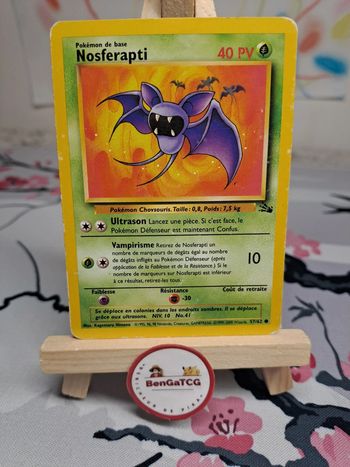Carte Pokémon Nosferapti 57/62 set de base Fossile ed2 Wizards Fr