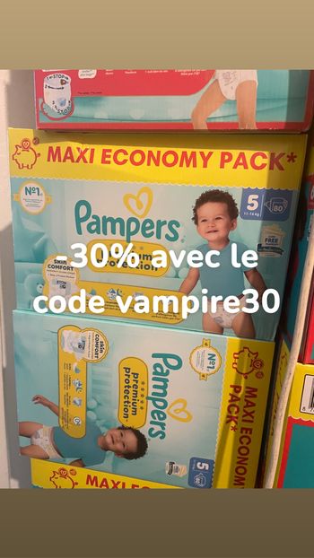 Deux cartons de couches Pampers taille 5