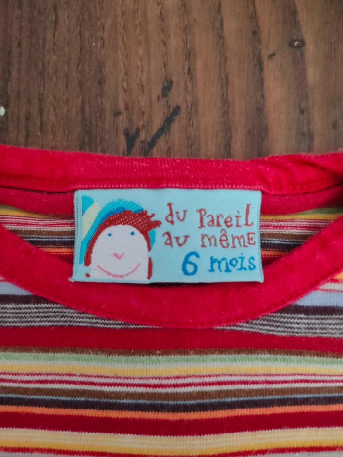 T-shirt manches longues rayé rouge - photo numéro 4