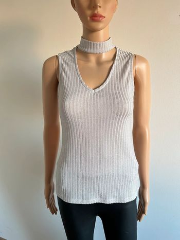 Top argenté pailleté sans manches Morgan taille XS jamais porté