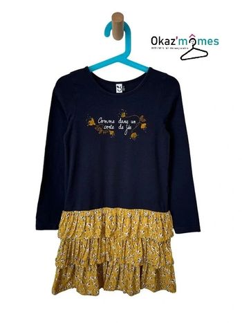 Robe bi-matière “conte de fée” - 3 pommes 7-8 ans (128cm)