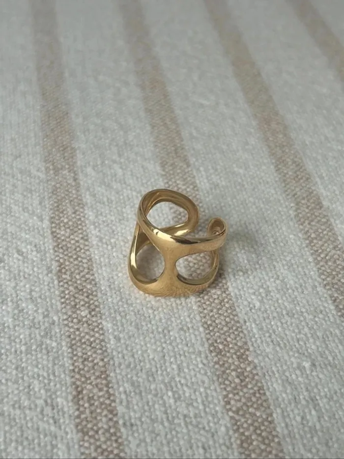 Bague dorée tendance Louyetu en plaqué or - photo numéro 5