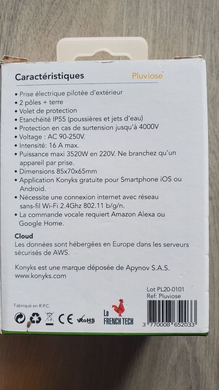 Prise extérieure Connecté Ip55 Konyks Pluviose Neuve. - photo numéro 4