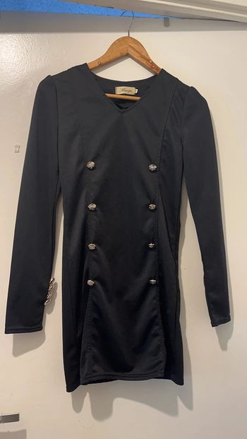 Élégante petite robe noire S style officier