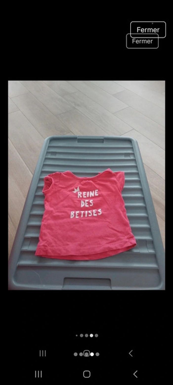 Tee-shirt manche courtes fille 9mois - photo numéro 4