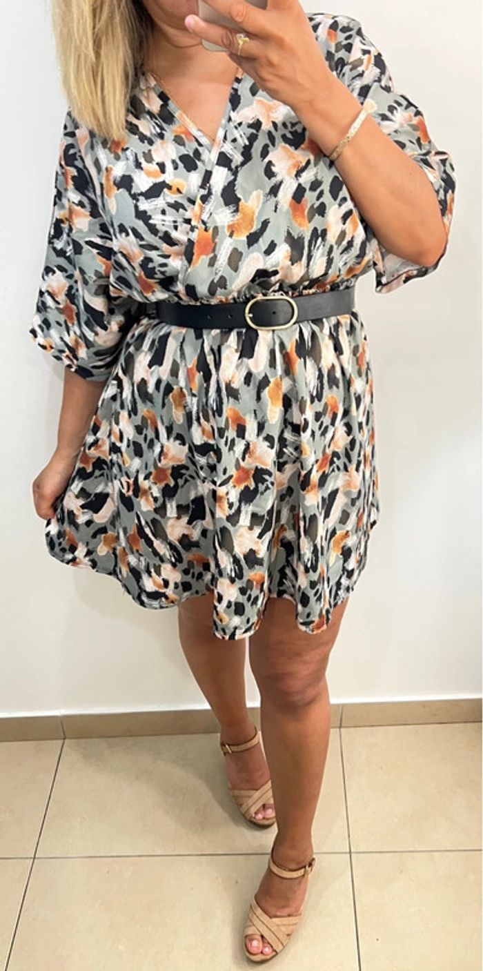 🌵Robe courte fluide à imprimé tacheté Taille - photo numéro 5