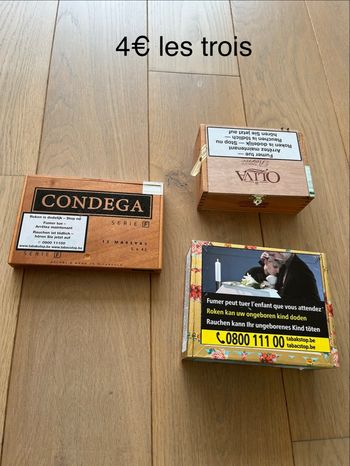 Lot de 3 boîtes de cigares vides