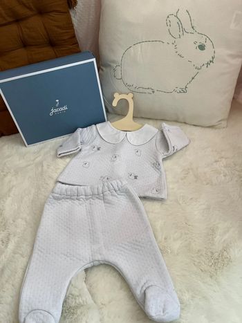 Ensemble jersey blanc lapin col