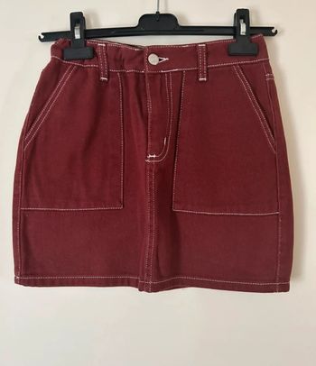 Jupe en jean, bordeaux, Newlook