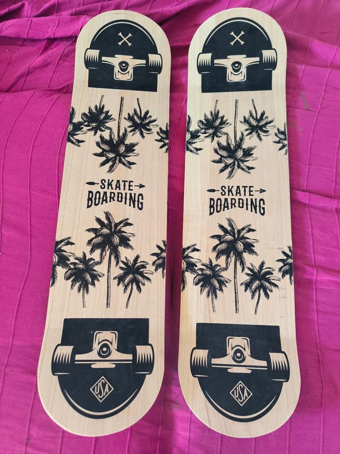 Planche bois style skate déco - photo numéro 1
