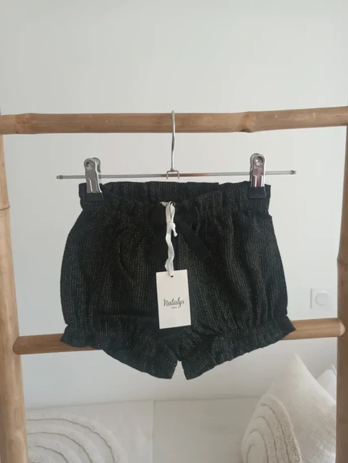 Short en laine noir Natalys 18 mois 80 cm neuf avec étiquette 🏷