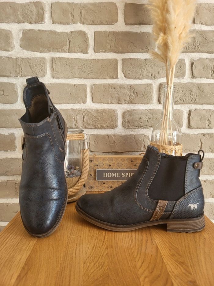 Bottines Chealsea Mustang bleu marine - Excellent état - photo numéro 17