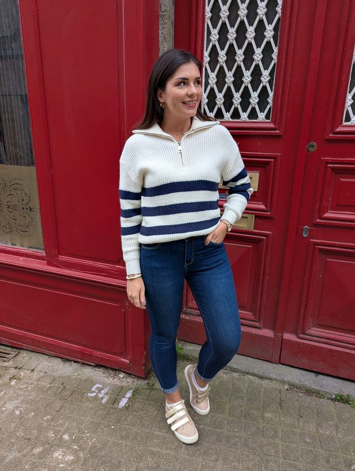 Pull rayé Sao Paulo écru/bleu marine
Taille S - photo numéro 2