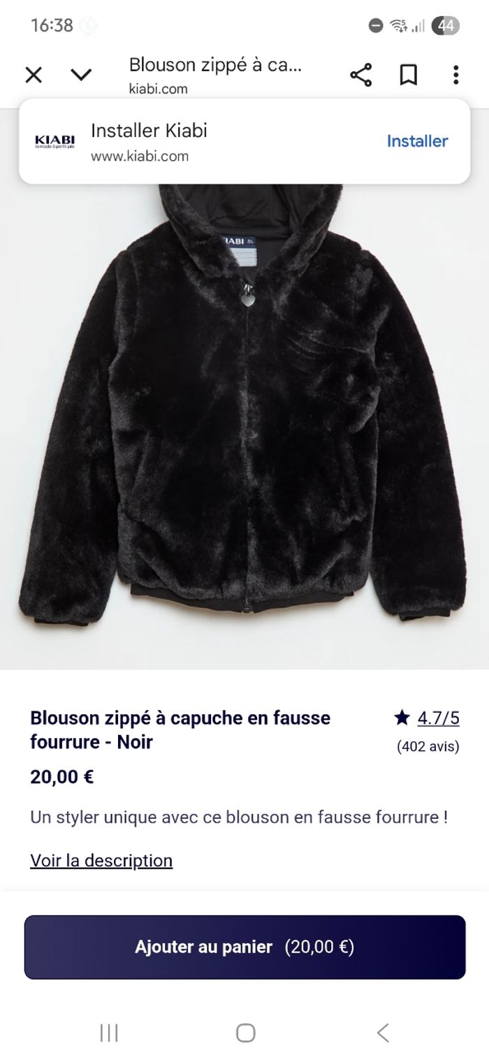 Veste fourrure kiabi 6 abs - photo numéro 5