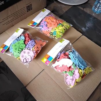 Lot de 3 paquets stickers mousse animaux