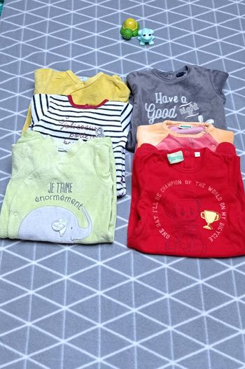 🦁 lot 6 pyjamas hiver, 3 mois