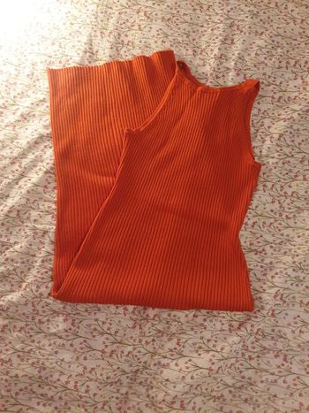 Robe côtelée orange
