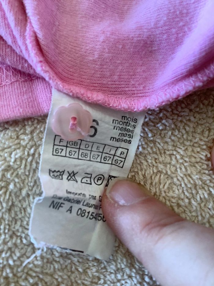 polo manches courtes rose Grain de blé taille 6 mois - photo numéro 4