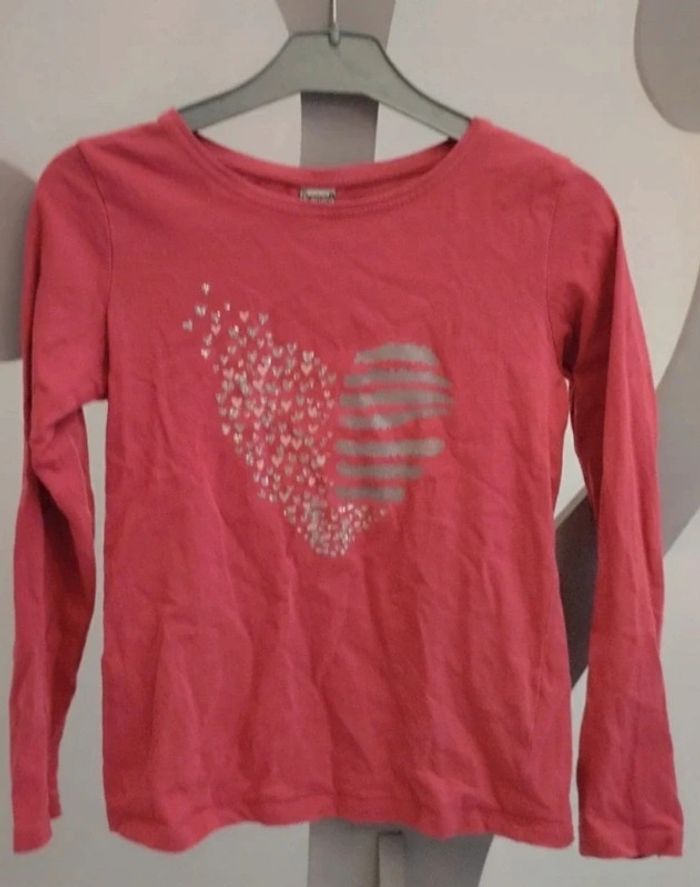 Tee-shirt manches longues rose TAO taille 8 ans
