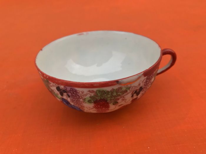 Tasse / Soucoupe à thé Décor japonisant Porcelaine fine - photo numéro 5