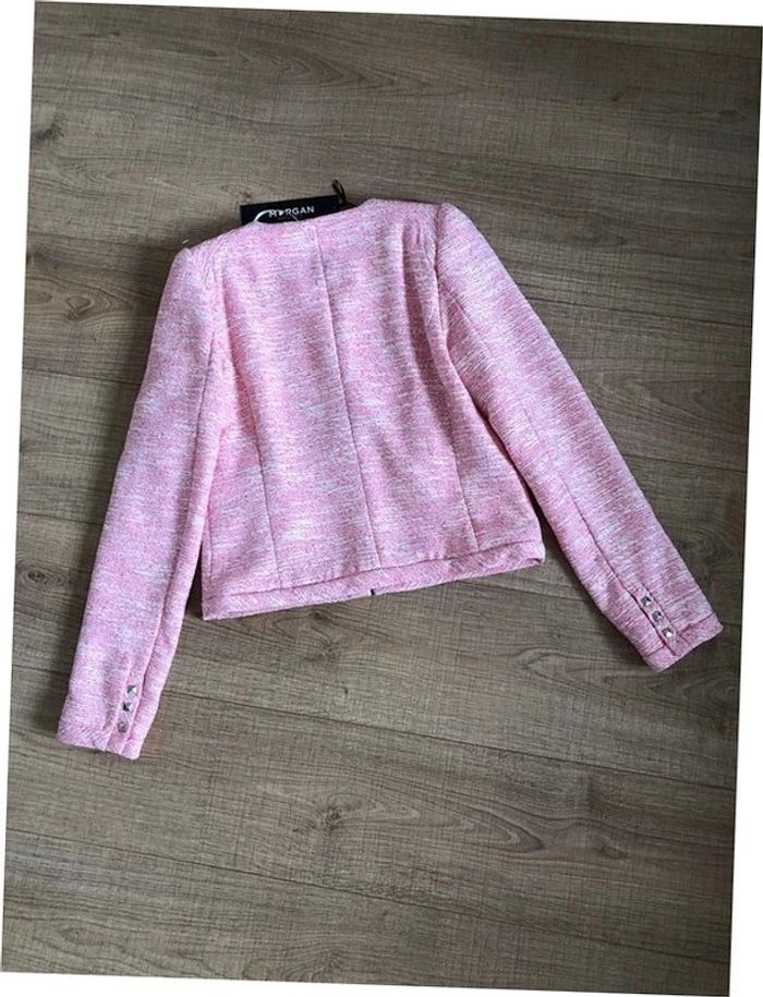Veste de tailleur rose et blanche neuve Morgan taille 38 (valeur 79€) - photo numéro 12