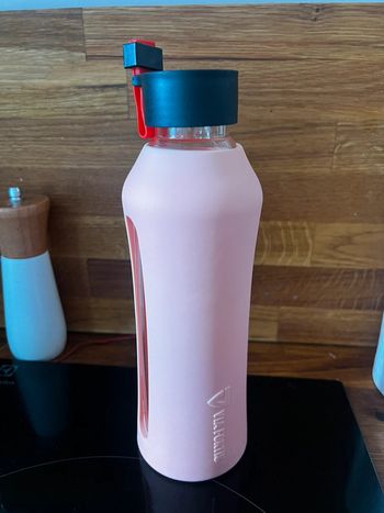 Gourde en verre rose