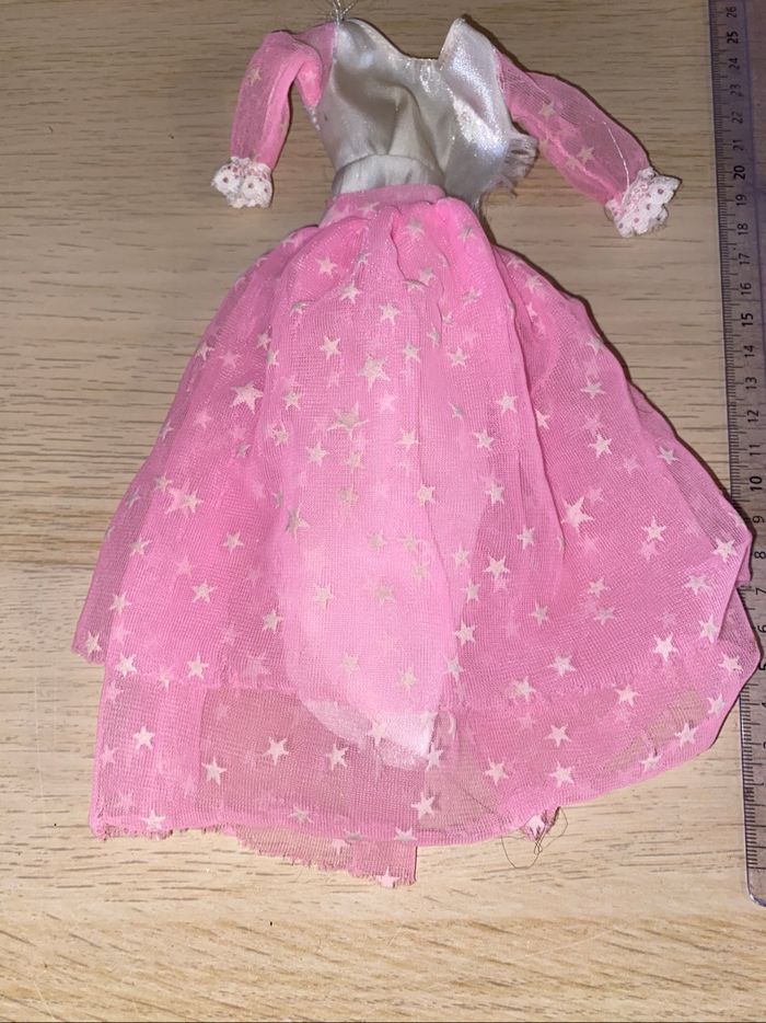 Poupée Lynette vintage parlante damart robe rose étoile - photo numéro 2