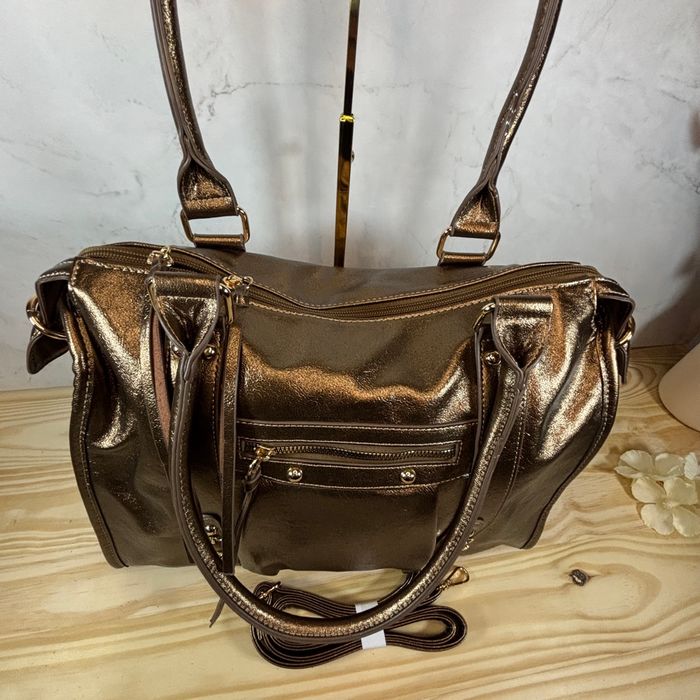 Sac format XL métalisé bronze neuf chic tendance - photo numéro 5