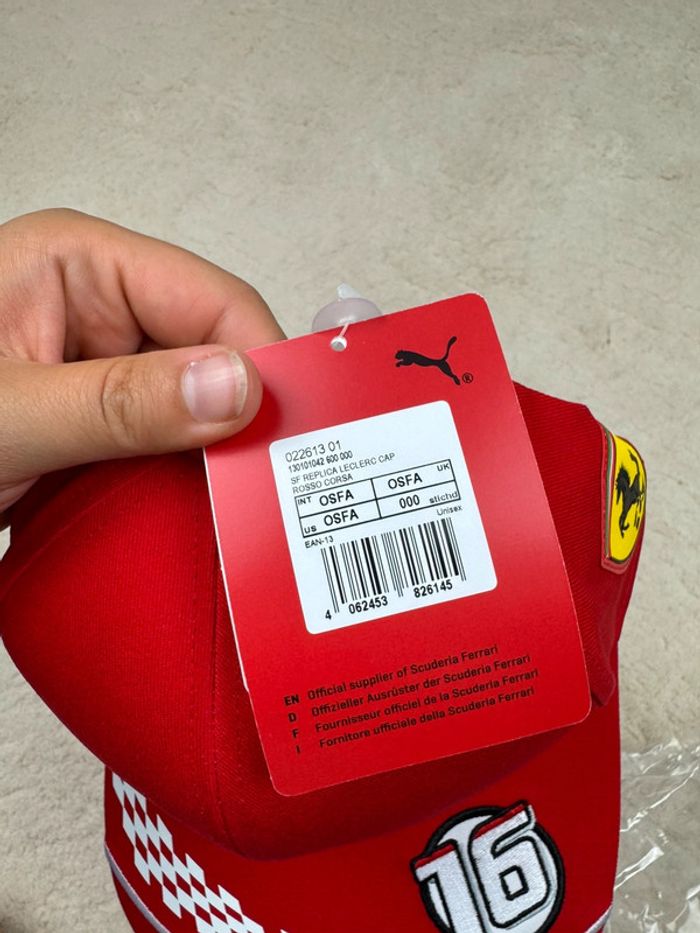 Casquette Puma Ferrari F1 16 Charles Leclerc Rouge Neuve - photo numéro 7