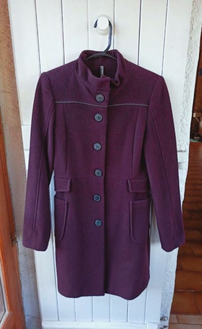 Manteau en laine prune Naf Naf t.34