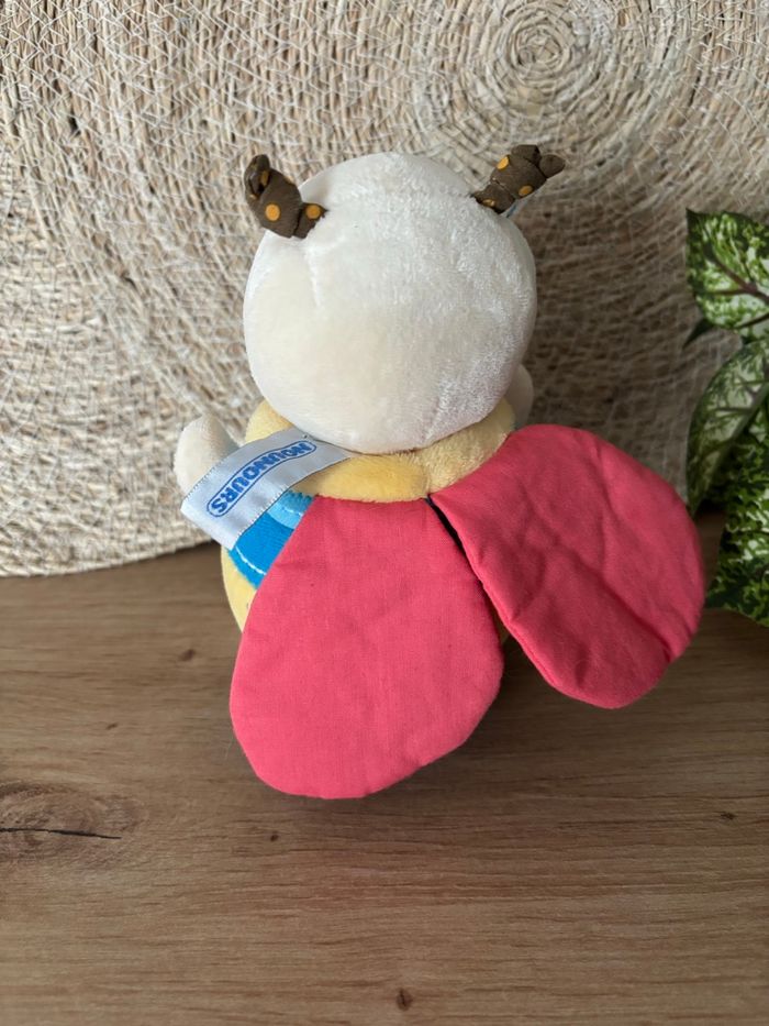 Doudou hochet abeille grelot jaune bleu nounours - photo numéro 2