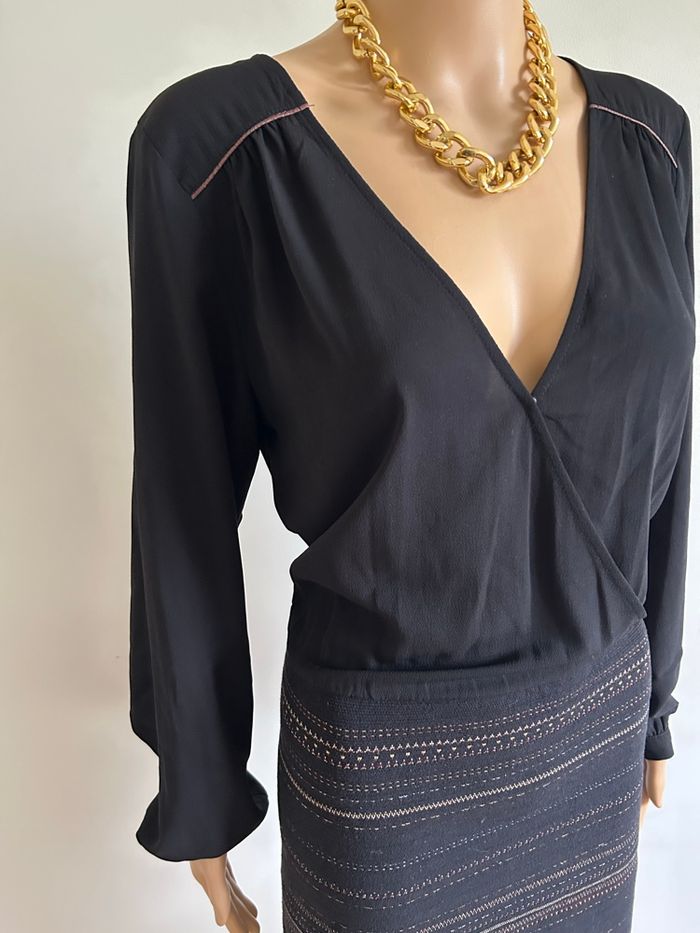 Robe noire et dorée à manches longues Morgan taille 42 jamais portée - photo numéro 4