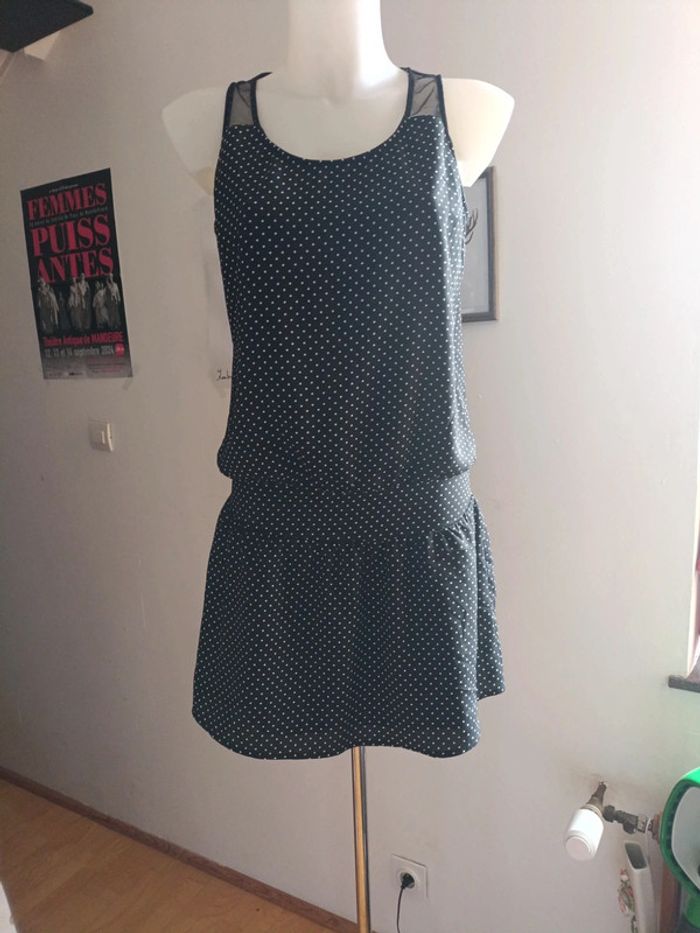Robe sans manche à petits pois