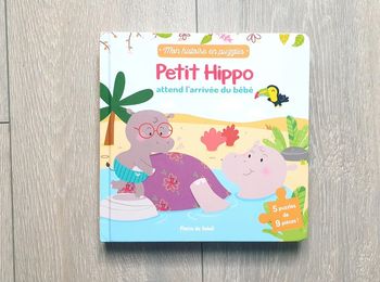 Petit hippo attend l arrivée du bébé. Livre histoire+5 puzzles. Mon histoire en puzzles