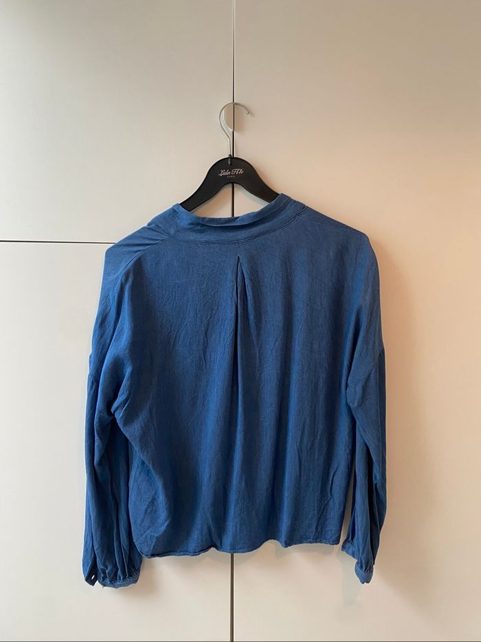 Blouse bleue nafnaf noeud - photo numéro 3