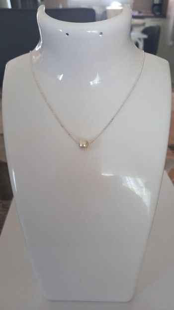 Collier chaine argenté perle