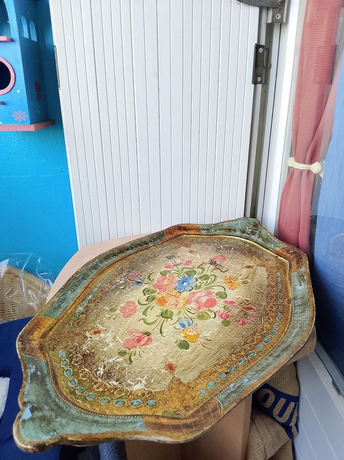 Ancien plateau Venisien en bois - photo numéro 2