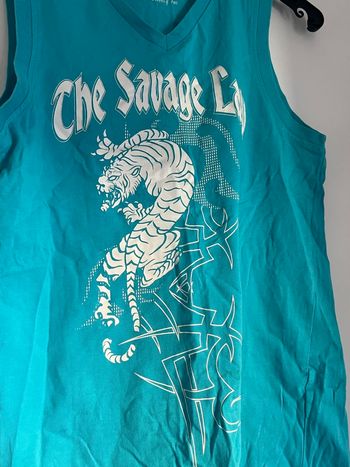 Débardeur turquoise avec imprimé