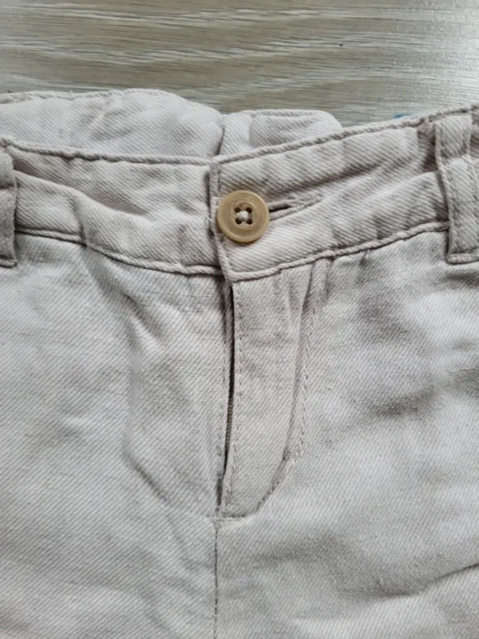 Pantalon lin beige 3 ans - photo numéro 3
