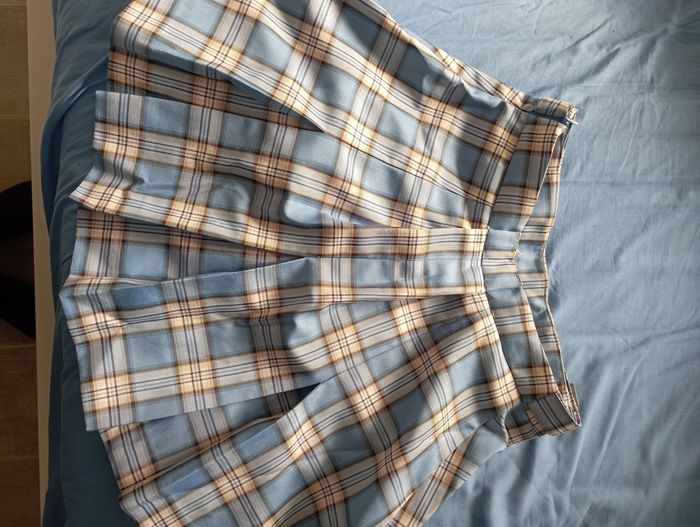 Mini-jupe bleu à carreaux - photo numéro 3