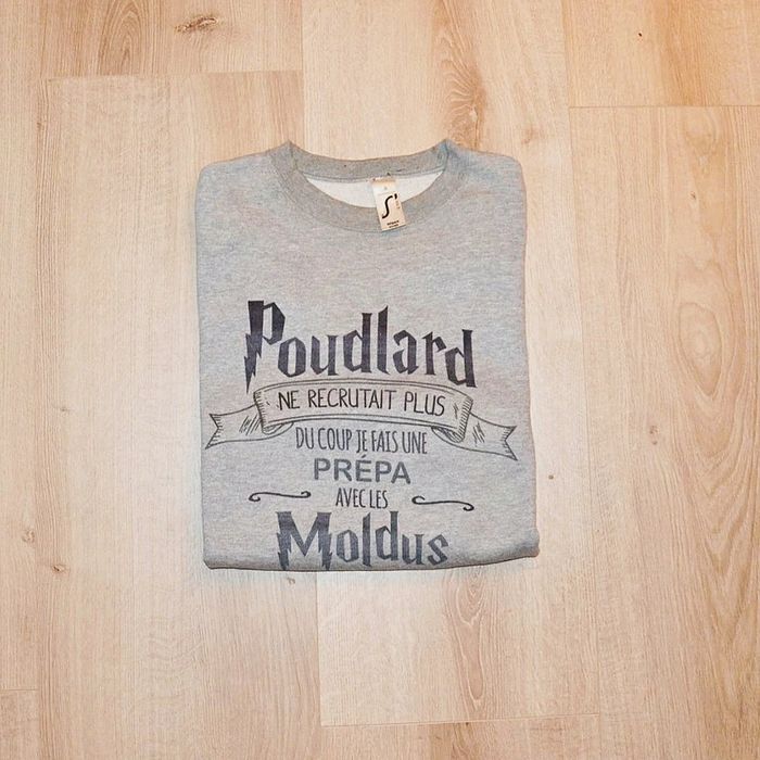 Harry Potter Vintage Pull Gris Poudlard Moldus Exclusive Collection Femme (Taille S)