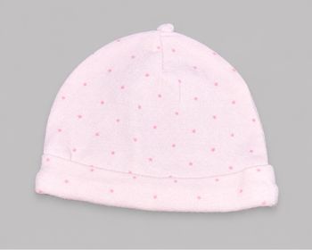 Bonnet bébé rose à petites étoiles