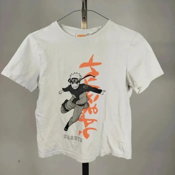 Lot de 2 t-shirts Naruto manga noir et blanc tailles XS et 12 ans A072 - photo numéro 7